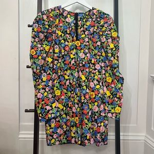 NWT. Zara floral long sleeve mini dress.